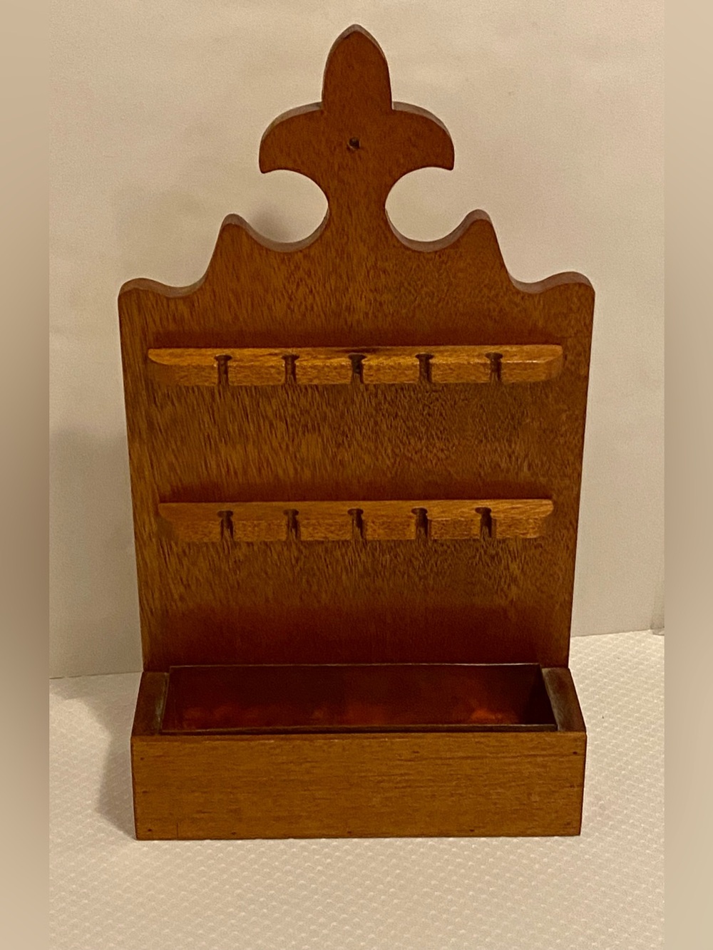 Wooden Spoon Rack with Copper Storage Tray. One of a kind.